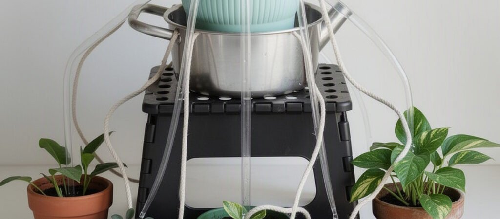 Montagem de irrigação por gravidade: altura, mangueiras e vazão